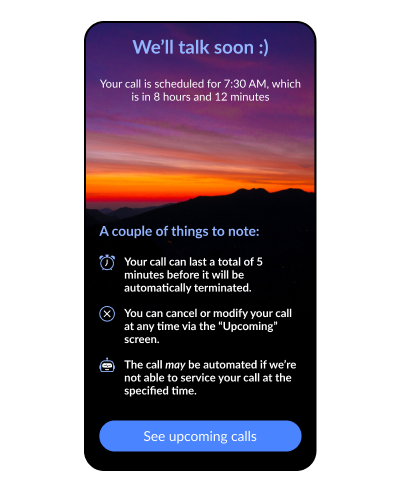 Getting a good night's sleep before the call
